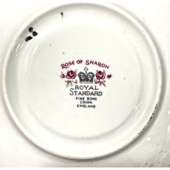 Royal Standard Rose Of Sharon Footed Tea Cup & Saucer Set Bone China England - Picture 9 of 10